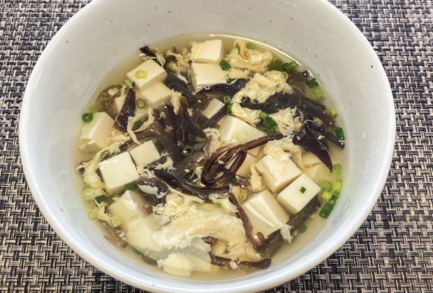 青森きくらげを豆腐のたまごスープ